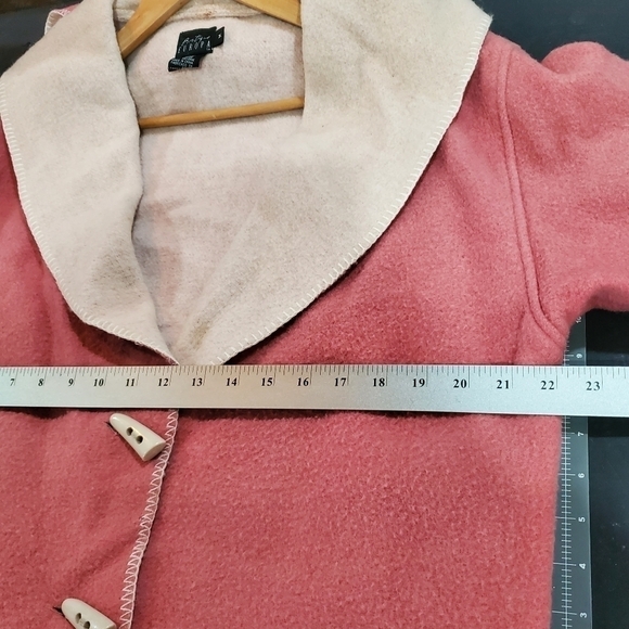 Boutique Europa Wool Blend Pink Warm Winter Hooded Jacket Coat Size Medium - Picture 8 of 9